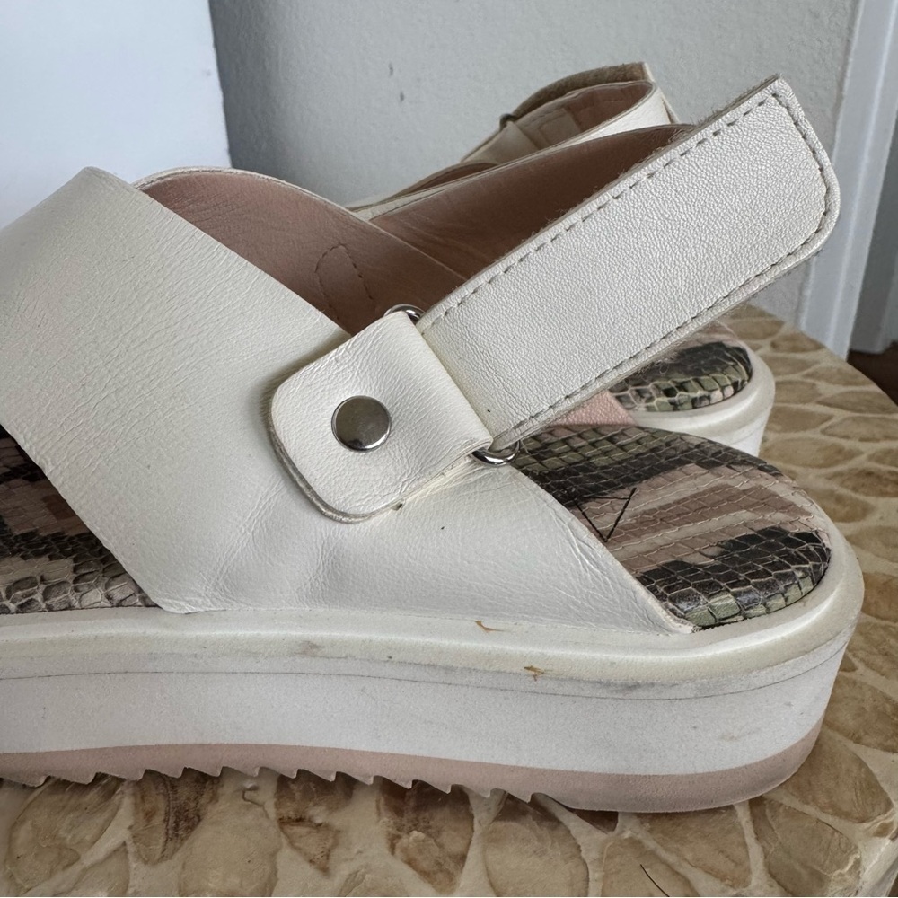 AGL Maya Criss cross Platform Leather Off White Sandals size 36.5 - Picture 7 of 10